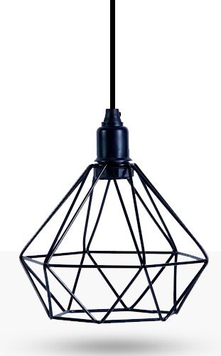 Pendente Enerlux Aramado Diamante Preto Xe Recki Luz