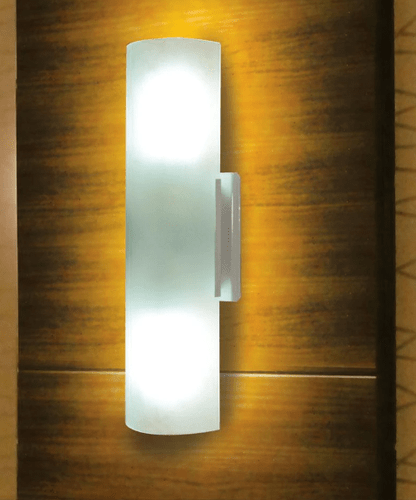 Arandela taschibra embau curva vidro fosco 2xe27 40cm