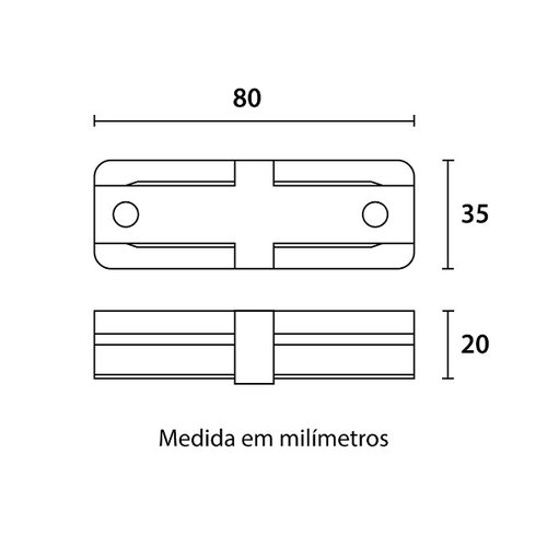 Conexao i para trilho eletrificado branco