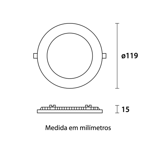 Embutido led 6w blumenau aluminio redondo 6500k