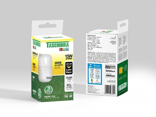 Lampada led 15w 3000k amarela taschibra