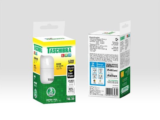 Lampada led 4,9w 3000k amarela taschibra