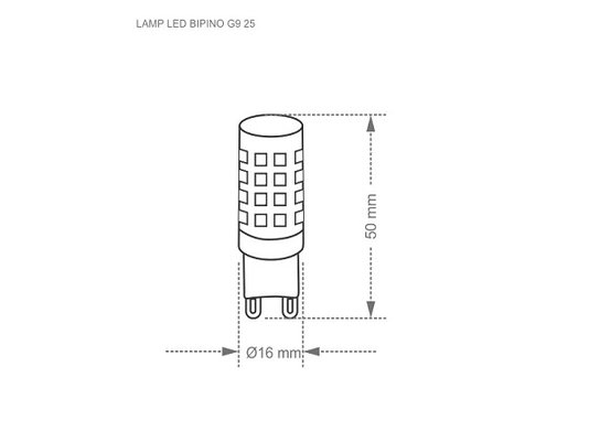 Lampada led g9 taschibra 3w 2700k amarela 260lm