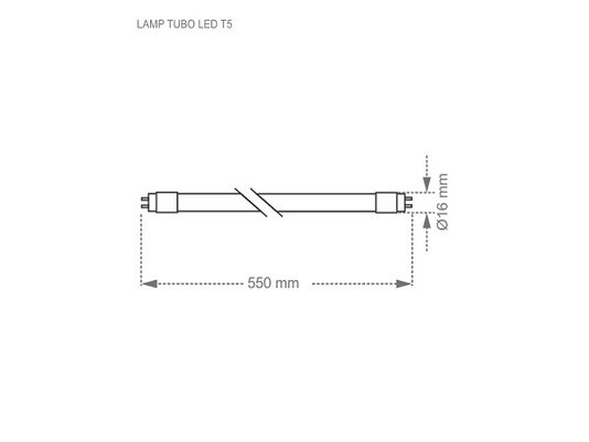 Lampada led tubo t5 9w 55cm 6500k branca taschibra