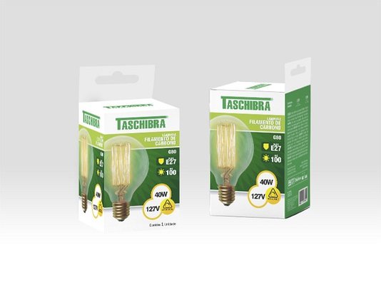 Lampada retro 40w g80 2200k ambar filamento de carbono taschibra/blumenox