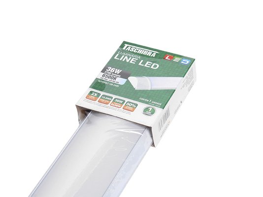 Luminaria line led taschibra branco 36w 6500k 100cm