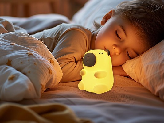 Luminaria taschibra mesa soft led capybara 0,5w recarregavel