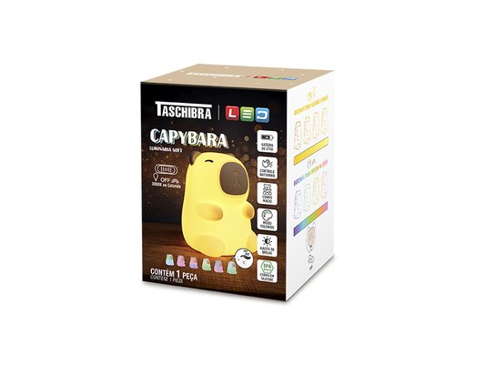 Luminaria taschibra mesa soft led capybara 0,5w recarregavel