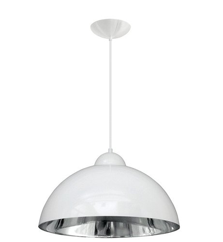 Pendente caisma 40cm 1xe27 branco/escovado
