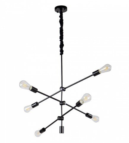 Pendente mbled atomus preto 6xe27