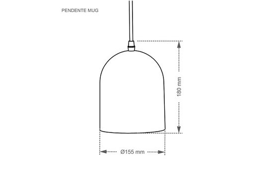 Pendente taschibra mug branco 1xe27