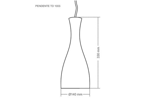 Pendente taschibra td1003 preto fosco 1xe27
