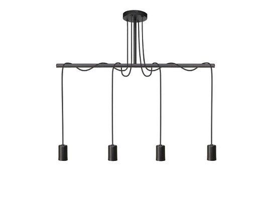 Pendente taschibra tears linear 4xe27 preto fosco