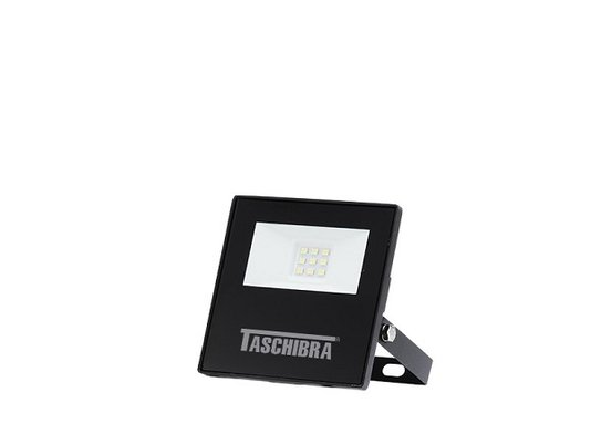 Refletor led preto 10w 3000k amarela taschibra