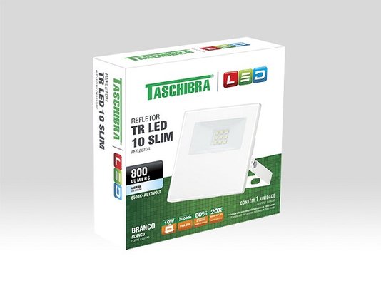 Refletor led branco 10w 6500k branca taschibra