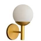 Arandela incolustre palle dourada globo leitoso