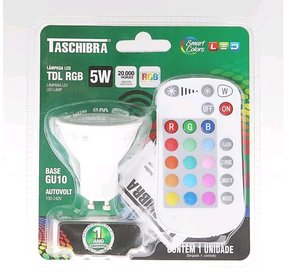 Lampada led dicroica taschibra 5w rgb