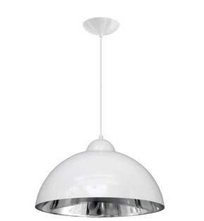 Pendente caisma 40cm 1xe27 branco/escovado