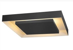 Plafon montare eclipse 35x35cm 2xe27 preto e branco