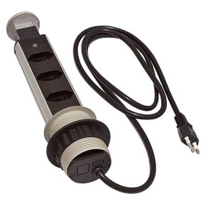 Torre com 3 tomada multiplug preto/cinza renna