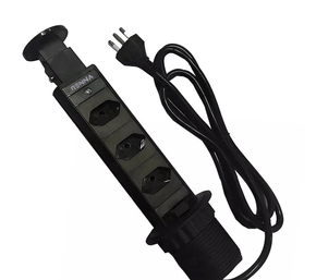 Torre com 3 tomada multiplug preto renna