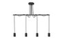 Pendente taschibra tears linear 4xe27 preto fosco